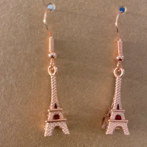Rose gold Paris Eiffel Tower earrings